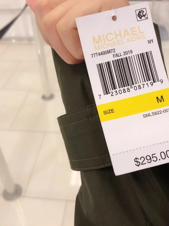 Michael Kors Olive Trench Coat with Belt - Picture 2 of 3